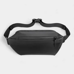 The Aviemore nylon bum bag in black, front view