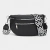 The Bibury faux leather bum bag in black, front view