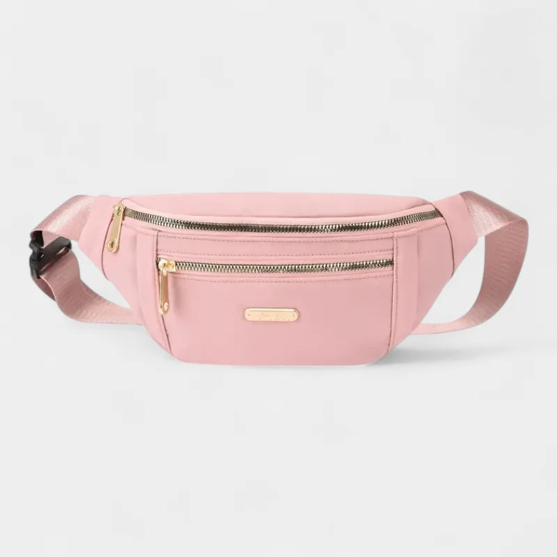 The Grasmere - The Grasmere bum bag in pink, front view The Grasmere bum bag in pink, front view
