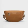The Ilkley - Back of the brown corduroy bum bag with its zip pocket Back of the brown corduroy bum bag with its zip pocket