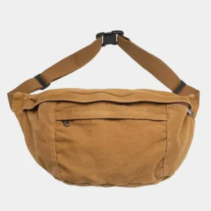 The Keswick canvas bum bag in brown, front view