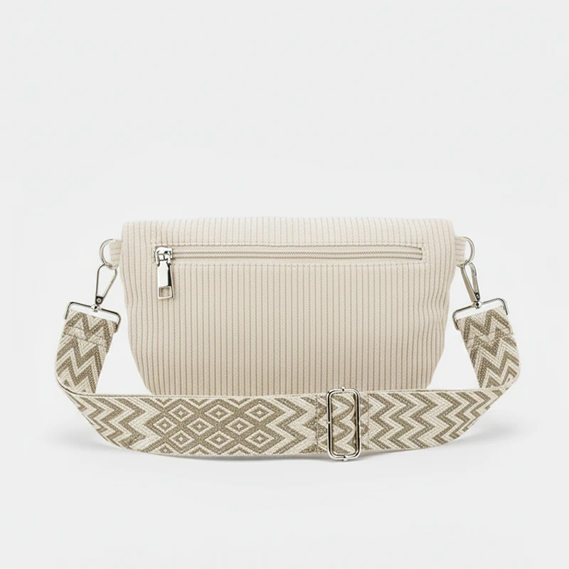 The Malton - The Malton corduroy bum bag in beige, back view The Malton corduroy bum bag in beige, back view