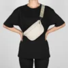 The Malton - The Malton corduroy bum bag in beige, front view The Malton corduroy bum bag in beige, front view