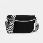 The Malton corduroy bum bag in black, front view