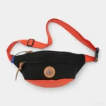 The Padstow two-tone belt bag in black, front view