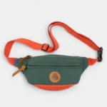 The Padstow two-tone belt bag in green, front view