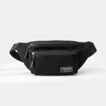 The Pickering corduroy bum bag in black, front view