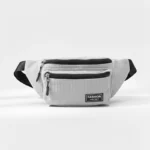 The Pickering corduroy bum bag in grey, front view