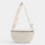 The Skipton corduroy bum bag in beige, front view
