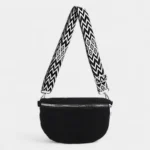 The Skipton corduroy bum bag in black, front view