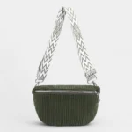 The Skipton corduroy bum bag in green, front view