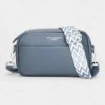 The Tetbury leather crossbody bag in blue, front view