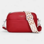 The Tetbury leather crossbody bag in red, front view